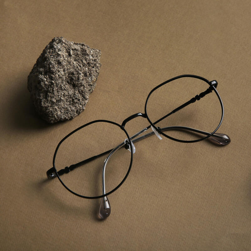 

Oversized round glasses frame 7738 black