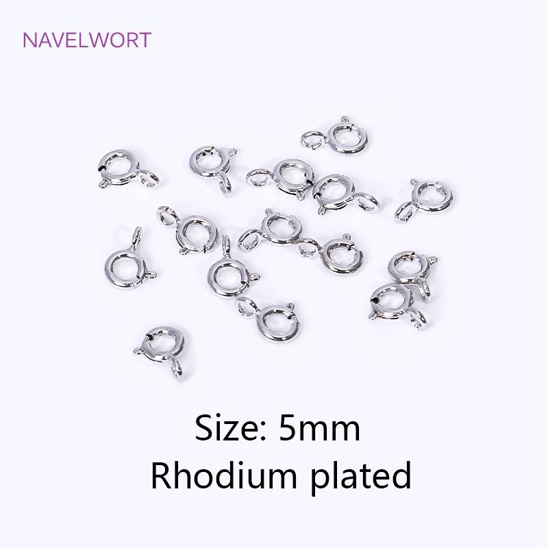 Brass 5/5.5/6/7mm 18K Gold Plated Round Claw Spring Clasp For Bracelet,Clasp For Jewelry Making,DIY Jewelry  Material Wholesale