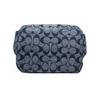 Coach Cargo 18 Chambray Floral Print Canvas And Leather Shoulder Bag Women Shoulder Bag Denim-Blue 3236-B4CB