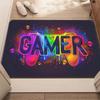 Spiel-Thema Fußmatte Neon-Farbverlauf Totenkopf Gaming-Matte Eingangsbodenmatte Rutschfest Langlebig Anti-Rutsch Willkommensmatte für Gaming-Raum