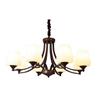Retro French Iron and Glass Chandelier for Living, Dining, or Bedroom