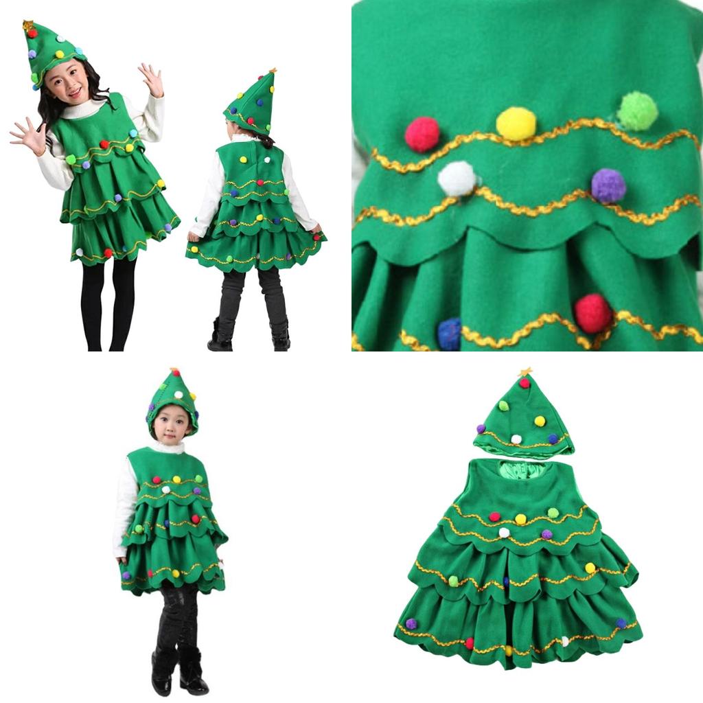 Hochwertige Weihnachtsbaum-Kleidung für Kinder Gestreiftes Design Perfekt für Rollenspiele