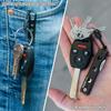 Compact 11-in-1 Keychain Multi-Tool with Pocket Clip & Parallax - Bottle Opener, Box Opener, Cord Cutter, Mini Screwdriver, etc. - Travel-Friendly Mod