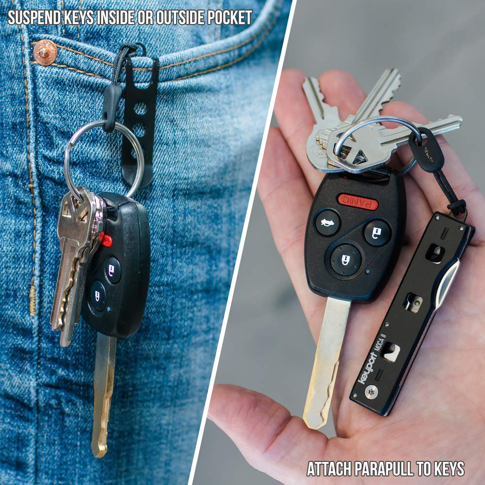 Compact 11-in-1 Keychain Multi-Tool with Pocket Clip & Parallax - Bottle Opener, Box Opener, Cord Cutter, Mini Screwdriver, etc. - Travel-Friendly Mod