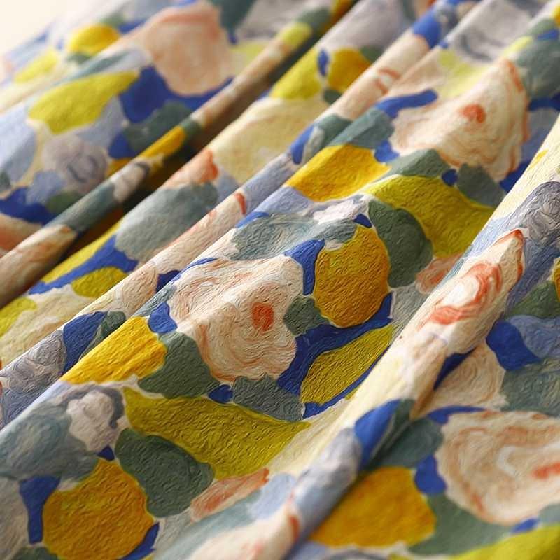 Oil Painting Half Skirt Female Summer Long Floral Skirt Summer Loose Skirt