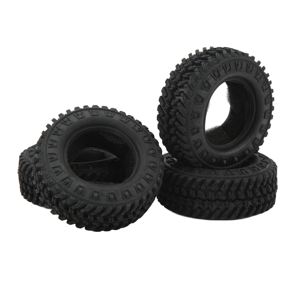 4PCS 1.25in RC Crawler Mud Tires Rubber RC Car Wheel Tires Set for FMS FCX24 for Axial SCX24 124