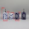 Liquid Soap Dispenser, Blue & White Ceramic, Bathroom Accessory