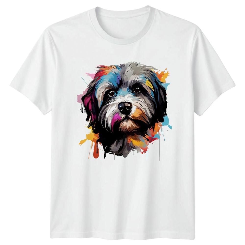 Colorful Shih Tzu TShirt Dog Portrait Pet Lover Gift For Him And Her