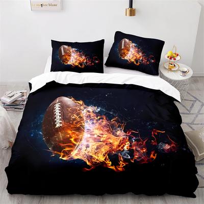 American Football Bettbezug Set 3D Sport Rugby Spieler Polyester Bettdeckenbezug Für Männer Teenager Junge Kind Bettwäscheset King Queen