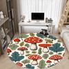1pc Mushroom Forest Office Round Area Rug, Indoor Mat Suitable For Office, Under Office Chairs Bedroom Living Room Home Decor, Room Deco213