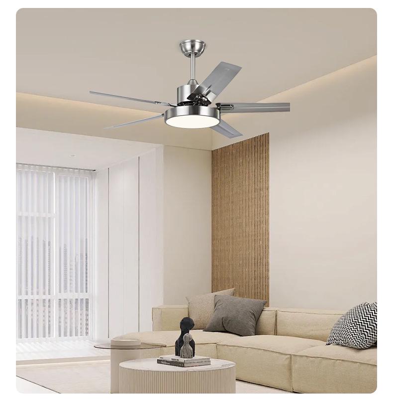 Remote-Control Ceiling Fan Light with Variable Frequency Wooden Blades for Living, Dining, and Bedroom