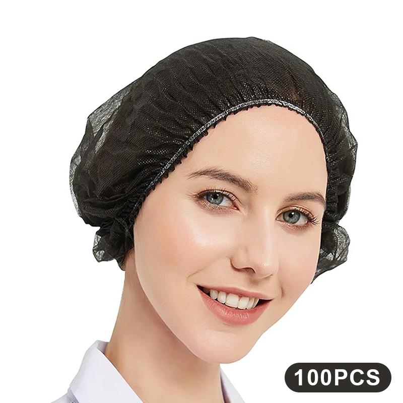 

100Pcs Kitchen Disposable Hair Head Covers Net Bouffant Dustproof Anti Dust Caps Breathable Shower Bathing Hats