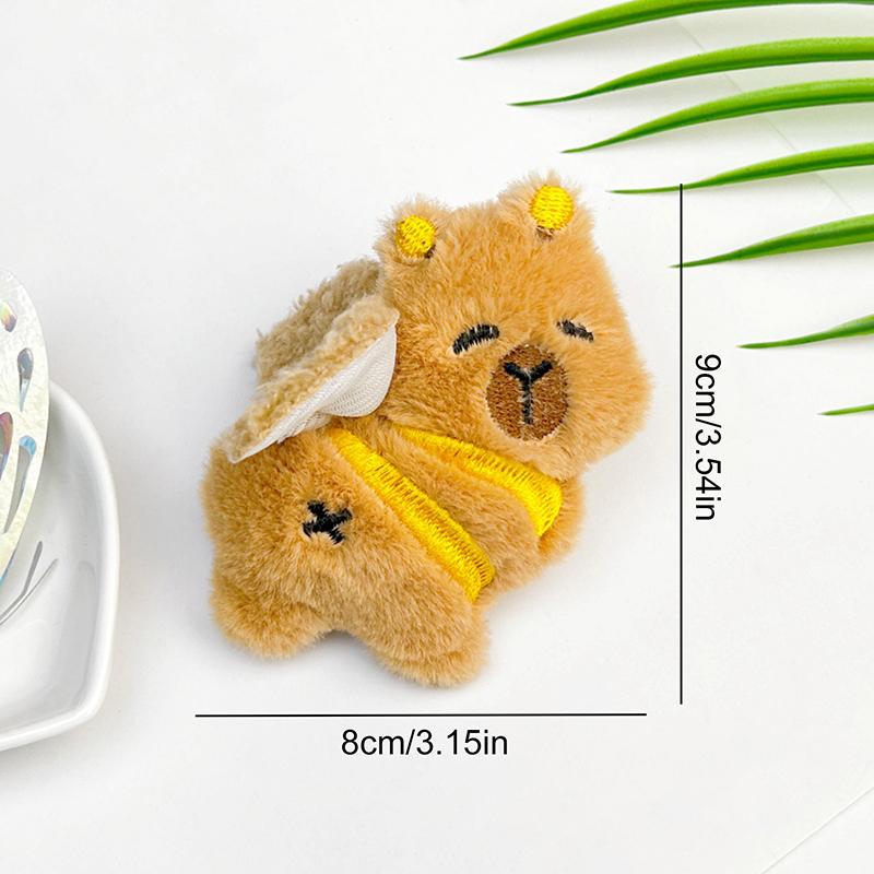 

Creative Cartoon Capybara With Wings Bag Hangings Ornament Accessories Funny Cute Doll Gifts Keychainless коричневый