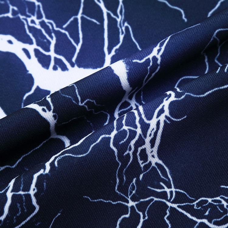 Tričko s potiskem 3D Lightning Muži Léto Tričko Modré Červené Oblečení Neformální O Neck Krátký rukáv Volné Topy Prodyšné Sportovní košile