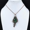 Lady Face Green Onyx Pendant Handmade Gemstone Jewelry, 999 Copper Wire Wrapped Pendant Unique Design Jewelry
