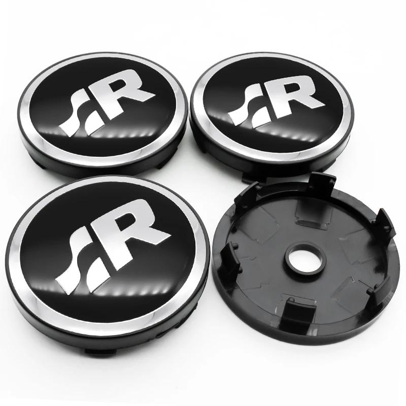 ZDFVU1 4Pc 55mm 56mm 60mm 65mm For Volkswagen R-Line R T5 Polo Golf Passat Scirocco VW GTI Car Wheel Center Hub Cap Rim Cover Stickers