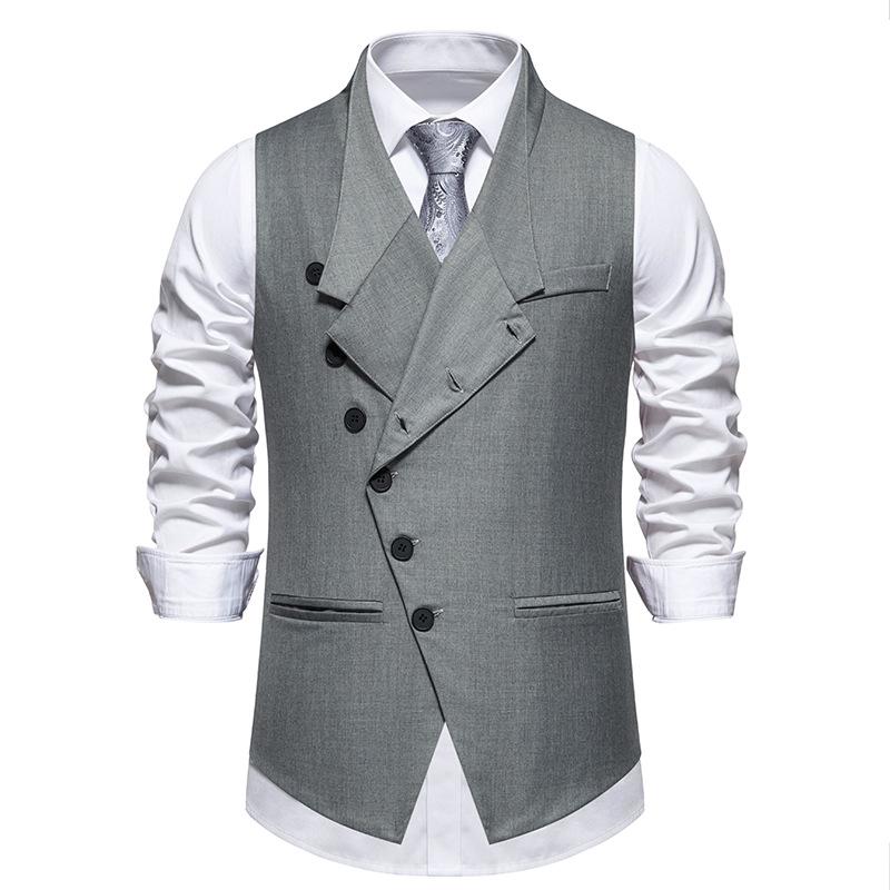 Mens Single Breasted Slanted Placket Formal Suit Waistcoat Vest For Wedding Party