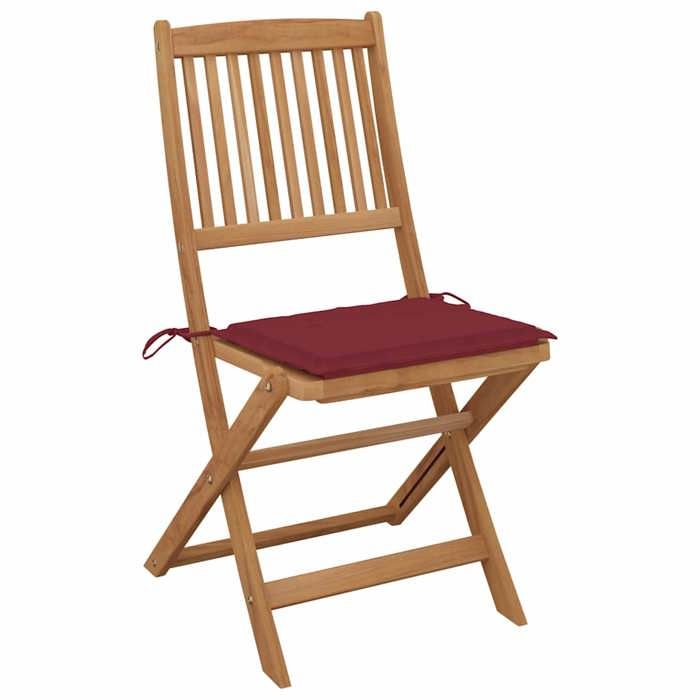 VidaXL Lot de 2 Chaises Pliables de Jardin avec Coussins, Sièges de Terrasse, Chaises de Salle à Manger, Meubles de Patio 3064653