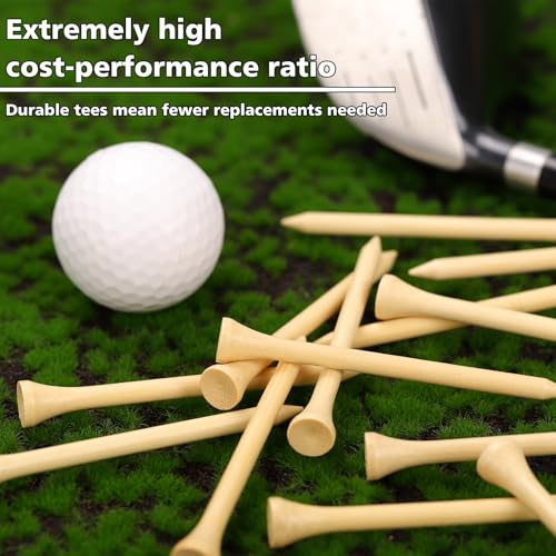 Natural Bamboo Golf Tee 100 Pcs 83mm
