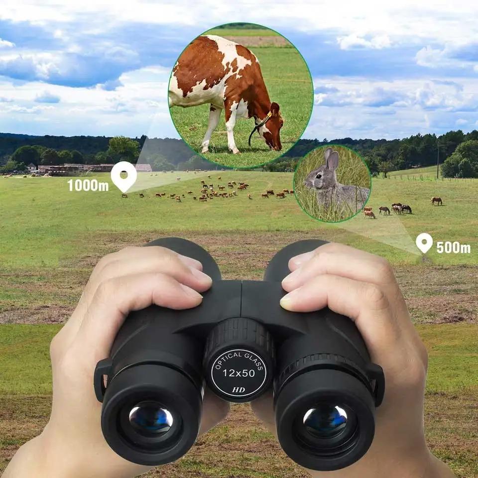 Originálny ďalekohľad 12x50 profesionálny HD vodotesný teleskop s optickým objektívom Fmc Bak4 pre outdoorovú turistiku