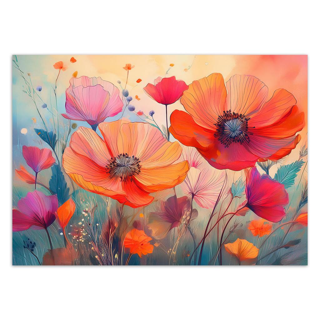 Tapete Blumen Botanische Mohnblumen Abstraktion