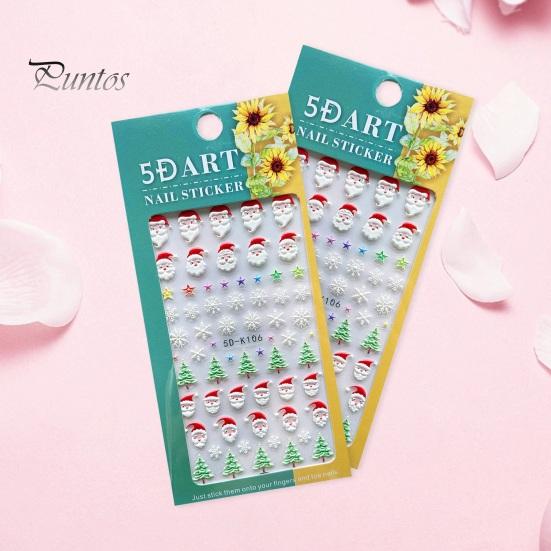 1 Sheet Christmas Nail Art Sticker Festive Santa Snowflake Elk Designs Safe Easy to Use Nail Decal for Beautiful Manicures
