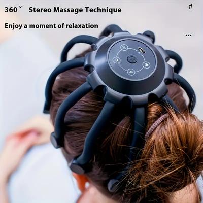 Elektrisches Massagegerät mit mehreren Krallen – Tiefenentspannung für Kopf, Kopfhaut und Nacken – wohltuende Knetmassage, ergonomisches Design für den Komfort zu Hause