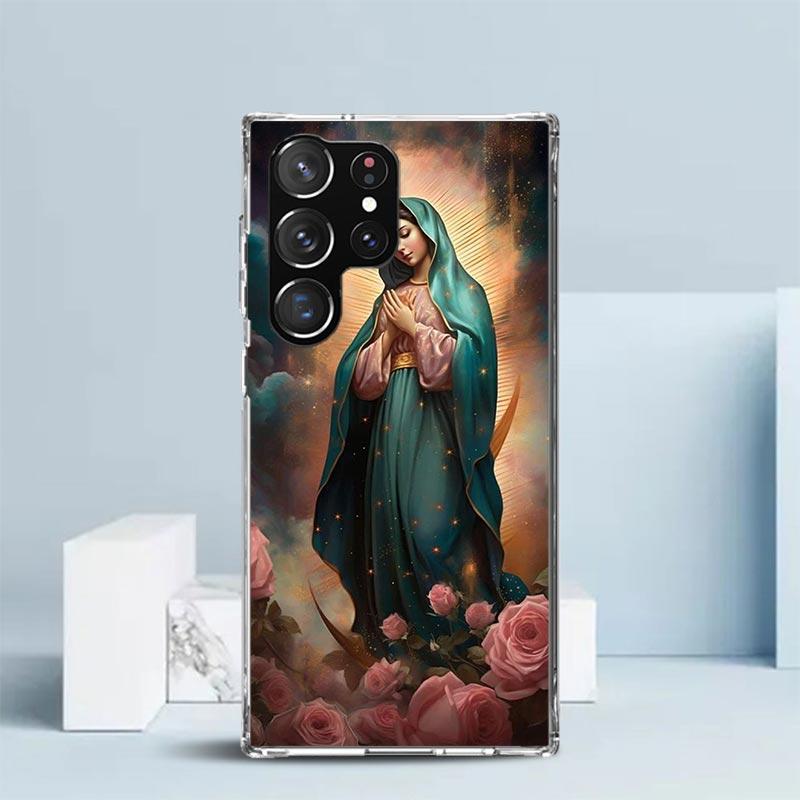 

Virgin De Guadalupe Virgen Mary Phone Case For Samsung Galaxy S24 S25 Edge S26 Ultra S22 S23 Plus S21 + S20 FE Soft TPU Back Cov Samsung S25 Plus
