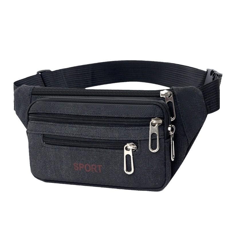 Fashion Canvas Waist Bag for Men Versatile Mobile Phone Holder Ideal for Outdoor Use