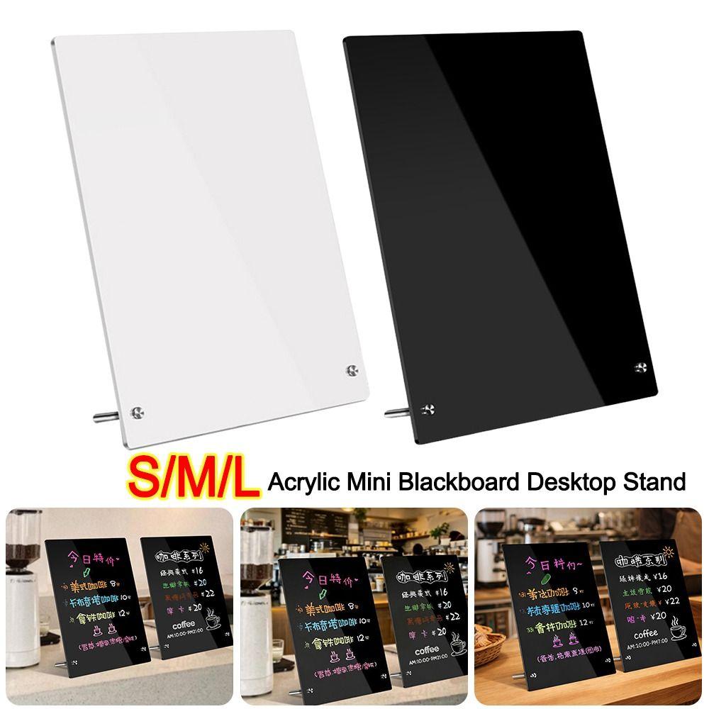 Portable Acrylic Desktop Message Board Vertical with Metal Bracket Drawing Board DIY Desktop Stand Office Home Desktop Ornament