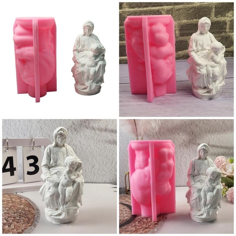 Heat Resistant Mold Easy Release Silicone Mold for Detailed Mother and Child Statue Religious Souvenir Making Mold