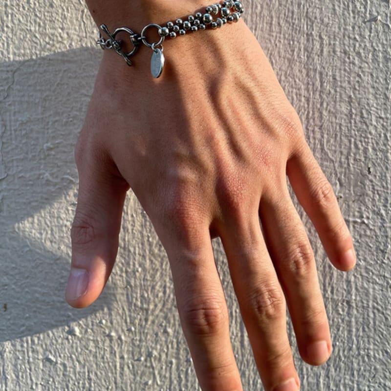 Dazzling Club Silver Ball Chain Bracelet