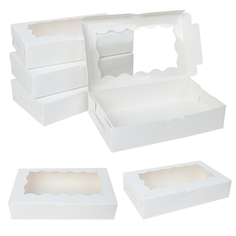 5-20pcs Gift Boxes With Window Birthday Party Chocolate Candy Cookie Gift Packaging Wedding Supplies Baby Shower Christmas Decor