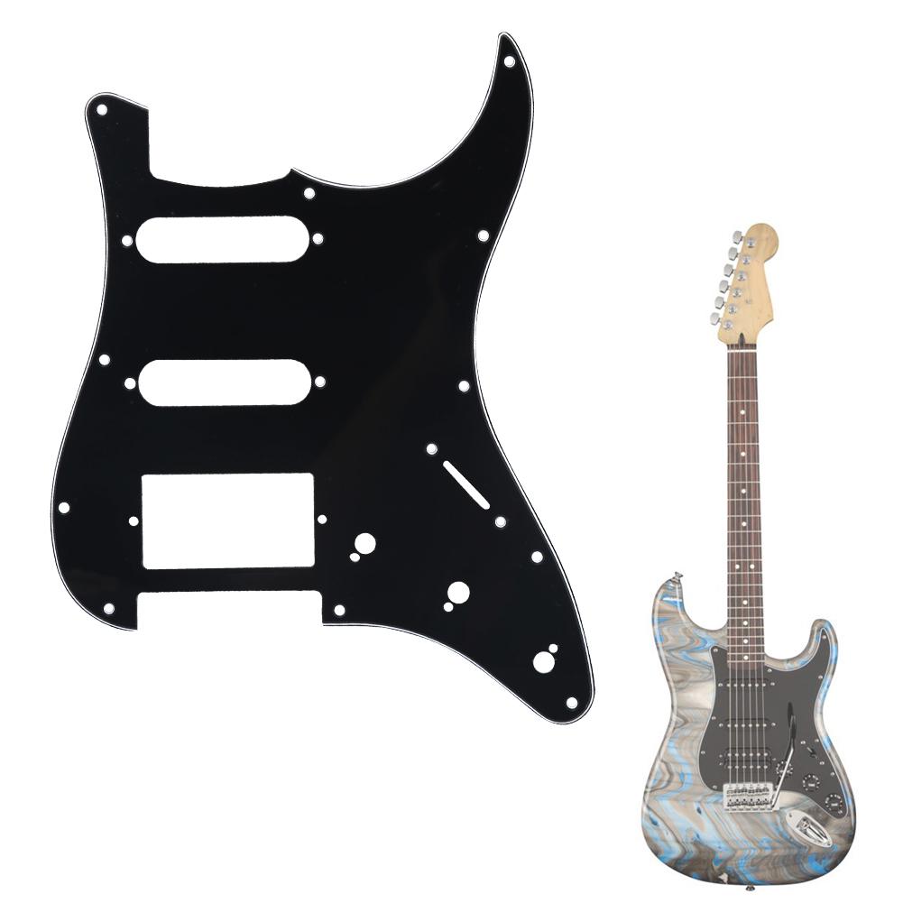 Quality 11 Holes Electric Guitar SSD Pickguard Accessory for ST SQ SSH Guitars(Black)