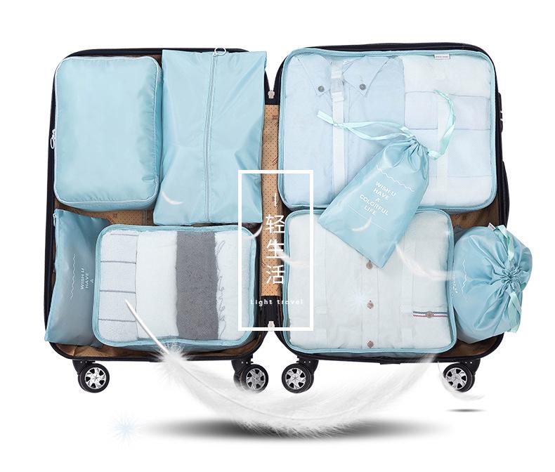 Travel Organizer Bag Set: 8-Piece Portable Suitcase Storage & Clothes Pouches - Large Capacity, Classified Organizers