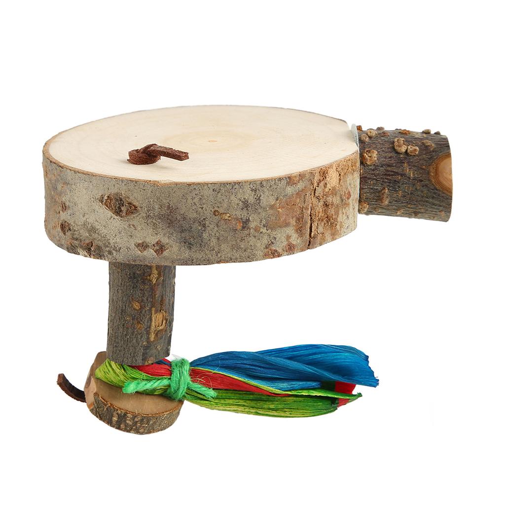 Bird Round Wooden Stand Platform Natural Thick Sturdy Bird Cage Perch Platform for Cockatiel Budgerigar