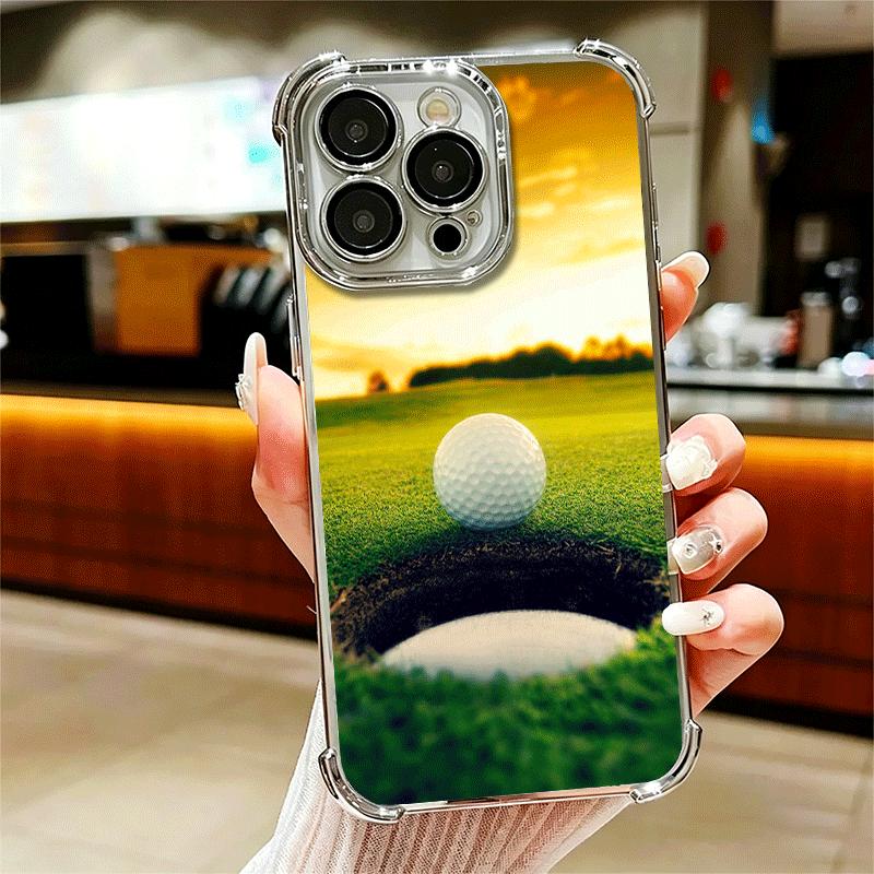 

Modern Golf Sports Soft Phone Case For iPhone 15 16 17 Air 14 Pro Max 16E Plus 13 12 Mini Plating Anti-Fall Fundas iPhone 14 ProMax