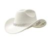 Popular love rhinestone cowboy hat women's western woolen big brim sun hat fashion personality trend hat