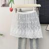Transparent Safety Skirt Petticoat Embroidery Flower Mesh Underskirt Slips Dress  Female