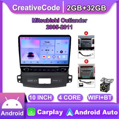 Autoradio Android pentru Mitsubishi Outlander 2005-2011, cu buton, Player Multimedia de 10 inchi, Navigație GPS Carplay 2+32GB