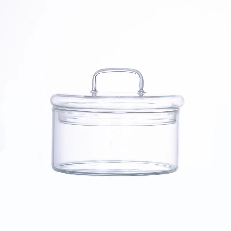 Transparent Glass Salad Bowl & High Borosilicate Storage Jar for Fruits and Snacks