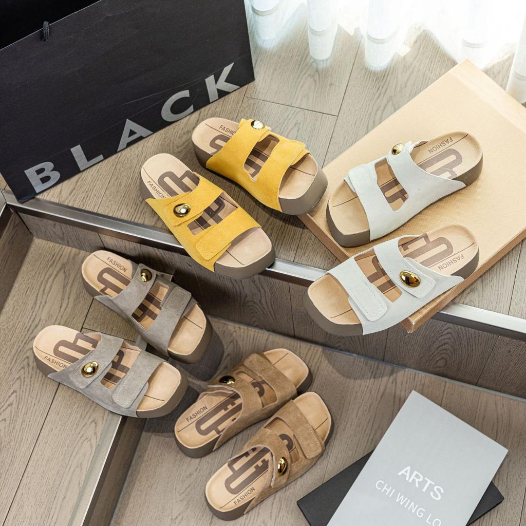 Fashion Slippers Women's Outer Wear Summer New Velcro One-word Casual Roman Women's Platform Shoes 55020-6