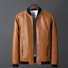 Trendy men's leather jacket casual jacket slim fit handsome spring and autumn youth locomotive versatile leather jacket men