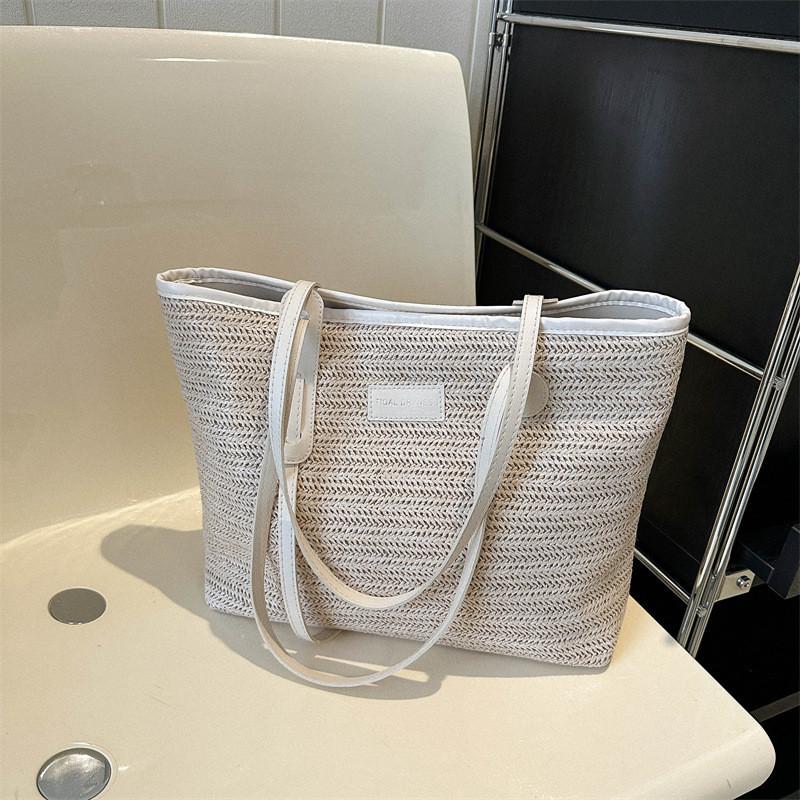 Stylish Urban Chic Woven Tote Handbag Large Capacity Spring Summer 2023