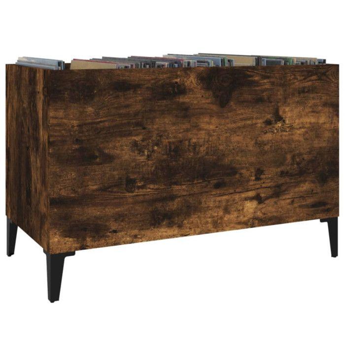 VidaXL Record Cabinet Smoked Oak 74.5x38x48 Cm Engineered Wood 831970