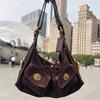 SHELKSBAG 2025 Autumn Winter Women Retro Trendy Fashion Suede Single Shoulder Bags Large Capacity Casual Crossbody Commuter Bag