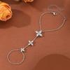 Style Crystal Zircon Flower Ring Hand Chain For Women Gift Jewelry