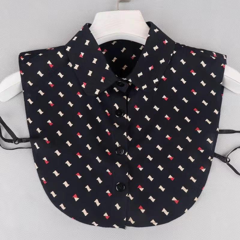 Ins Fake Collar Plaid Shirt Detachable Collars Solid Shirt Womens Dickie Collar White Girls Top Clothes Dickey Collar For Women