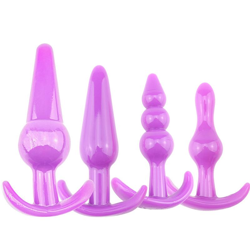 Butt Plug Four-Piece Set Back Court Butt Plug Beads Pull Beads for Women Silicone Sex Toys Sex Toys