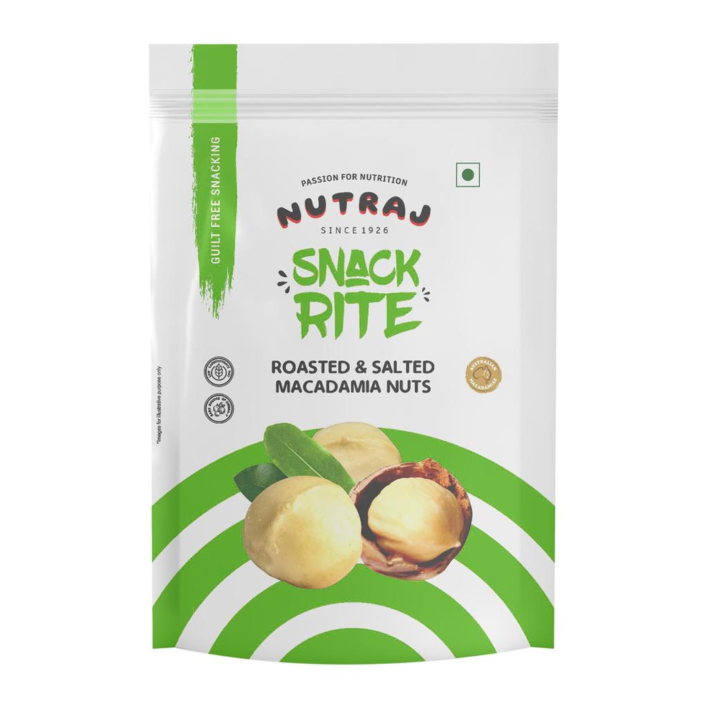Nutraj Snackrite Macadamia Tostate e Salate Busta 100g | Frutta Secca | Articoli Alimentari | Per Cucinare | Frutta a Guscio
